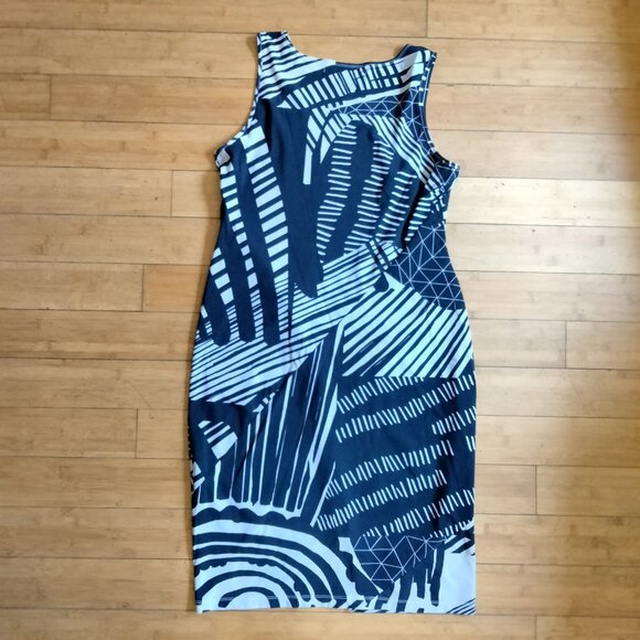 PORTO SF San Francisco Abstract Geometric Lagenlook Sleeveless Dress Artsy 4(XL) - Picture 2 of 14